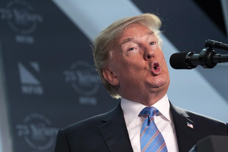 President Donald Trump addressing the National Federation of Independent Businesses 75th Anniversary Celebration on Tuesday in Washington.